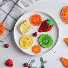 RKPM HOMES Full-Size Fruit Chocolate Mold I 3D Strawberry Lemon Kiwi Tangerine Slice & More Shape Silicone Cupcake Mould I for DIY Handmade Cake Decor Polymer Clay Candy Cookies Muffin Soap Making