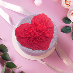 RKPM HOMES 3D Valentine Rose Flower Mold Love Heart Shape Mold DIY Fondant Sugar Pudding Soap Candle Mould