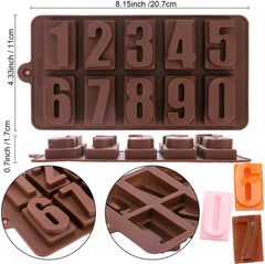 RKPM HOMES Silicone Chocolate Mold Candy Mold Jelly Ice Cube Tray Muffin Sugar Craft Fondant Mold Mould Cake Decorating Tools (Number Mold)