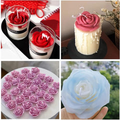 RKPM HOMES Bloom Flower Chocolate Mold I 3D Fondant Petals Rose Shape Silicone Candy Mold I for Handmade DIY Cake Décor Dessert Gum Paste Polymer Clay Muffin Soap Resin Candle Cupcake Décor (Small)