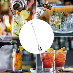 RKPM HOMES Stainless Steel Coffee Mixing Spoon I Square Head Long Handle Stirring Spoons I for Ice Cream, Bartender Mixing, Cocktail Stirrers for Tea Coffee Milkshake – Silver