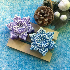 RKPM HOMES Candle Mold I 3D Christmas Snowflake Shape Silicone Scented Wax Mould I for DIY Handmade Chocolate Ornament Cake Décor Aromatherapy Soap Resin Art Craft Making Home Party Decoration (A)