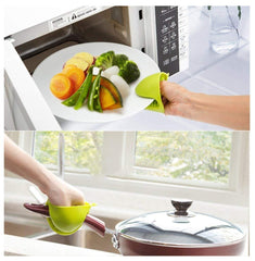RKPM 2 Pcs Silicone Pinch Grip Mitten Oven Mitt Gripper Grip Kitchen Potholder Utensil Tool 1 Set Green