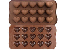 RKPM HOMES Silicone Chocolate Mold Candy Mold Jelly Ice Cube Tray Muffin Sugar Craft Fondant Mold Mould Cake Decorating Tools (15 Cavity Heart Shape Chocolate Mold)