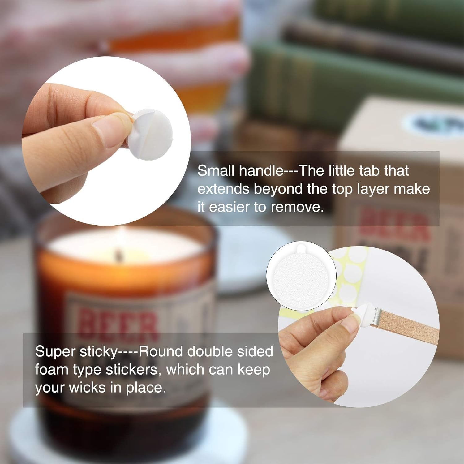 Candle Making Sticker Machine 100PCS Candle Wicks for Candle Making, Candle Wick Stickers, Heat Resi ...