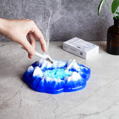 RKPM HOMES Candle Holders Resin Mold I 3D Large Snow Mountain Peak Ashtray Casting Silicone Epoxy Candlestick Mould I for DIY Handmade Storage Box Plaster Art Crafts Flower Plant Holder Home Décor