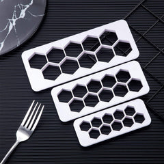 RKPM HOMES Cookie Cutter - Geometric Multicutter- Hexagon Cake Fondant Cutter - 3 Size, Hexagon Biscuit Cutters,Novel Creative Cake Decorating(Hexagon)