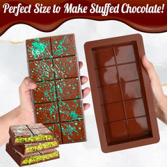 RKPM HOMES Deep Chocolate Bar Mold I 3D Fondant Break-Apart Silicone Baking Mould Tray I Durable and Thick I for Cake, Brownie Topper Hard & Soft Candies Gummy Dairy Milk & Jello Sweets - 10 Cavity