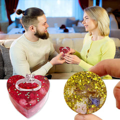 RKPM HOMES Resin Mold I Love Heart Round Hexagonal Square Shape 3D Silicone Ring Holder Tray I Crystal Casting Mould for Handmade Ring Display Storage Rack Art Crafts Home Party Decorations - 8 Cavity
