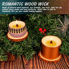 RKPM HOMES Plus Shape Wooden Candle Wick with Metal Base I Natural Environmental Friendly I Clean Burn & Crackling Sound I for Handmade Soy & Beeswax Candle Making & DIY Craft (100Pcs, 10mmX60mm)