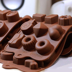 RKPM HOMES Elephant Crown Shape Chocolate Mould | Silicone Candy Mold | Baking Tools for Cake Chocolate Candy Ice Jelly | Cake Baking Moulds | Bakeware Molds | Brown – 15 Cavity