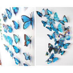RKPM HOMES 3D Butterfly Wall Stickers Blue 12 Pcs (Magnetic)