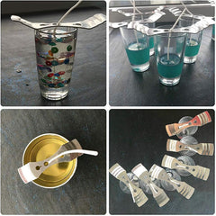 RKPM HOMES Metal Candle Wick Holder | 3 Holes Stainless Steel Wick Centering Devices | Clips for DIY Candle Making Decorating Art Cakes Crafts | Silver - Set of 10