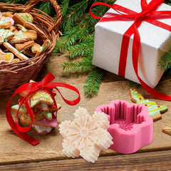 RKPM HOMES Candle Mold I 3D Christmas Snowflake Shape Silicone Scented Wax Mould I for DIY Handmade Chocolate Ornament Cake Décor Aromatherapy Soap Resin Art Craft Making Home Party Decoration (D)