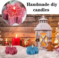 RKPM HOMES Candle Mold I 3D Christmas Snowflake Shape Silicone Scented Wax Mould I for DIY Handmade Chocolate Ornament Cake Décor Aromatherapy Soap Resin Art Craft Making Home Party Decoration (D)