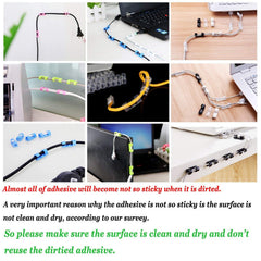 RKPM HOMES Cable Clips Organizer Self-Adhesive Drop Wire Holder Cord Management Clip (White 40)