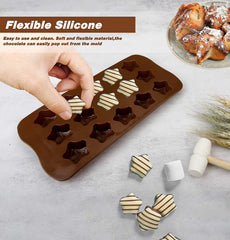 RKPM HOMES Silicone Chocolate Mold Candy Mold Jelly Ice Cube Tray Muffin Sugar Craft Fondant Mold Mould Cake Decorating Tools (15 Cavity Star Shape Chocolate Mold)