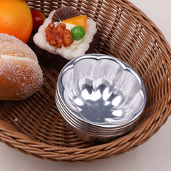 RKPM HOMES 5Pcs Flower Shape Egg Tart Molds Nonstick Aluminum Alloy Pudding Pan Cupcake Muffin Cups DIY Cake Tartlets Baking Tool Silver SS