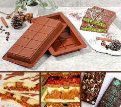 RKPM HOMES Deep Chocolate Bar Mold I 3D Fondant Break-Apart Silicone Baking Mould Tray I Durable and Thick I for Cake, Brownie Topper Hard & Soft Candies Gummy Dairy Milk & Jello Sweets - 10 Cavity