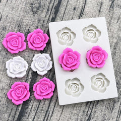RKPM HOMES Flower Leaves Chocolate Mold I 3D Fondant Rose and Leaf Shape Silicone Epoxy Cupcake Mold I for DIY Handmade Cake Décor Candy Cookies Polymer Clay Muffin Soap Resin Art Crafts (6Cavity)