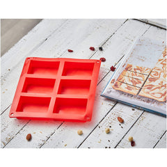 RKPM HOMES Soaps Molds | Silicone Rectangle Shape Mould | Handmade Sharp Edges Soap Making Forms | 3D Moulds for Cake Chocolate Candy Ice Jelly Brownie Dessert | Multicolor - 6 Cavity