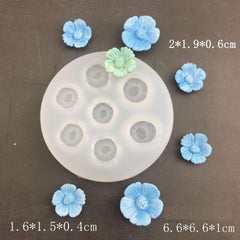 RKPM HOMES Flower Cupcake Mold | 3D Fondant Cherry Blossom Shape Silicone Candy Mould | for DIY Handmade Cake Décor Chocolate Clay Cookies Gummy Muffin Soap Resin Candle Art Crafts (7 Cavity)